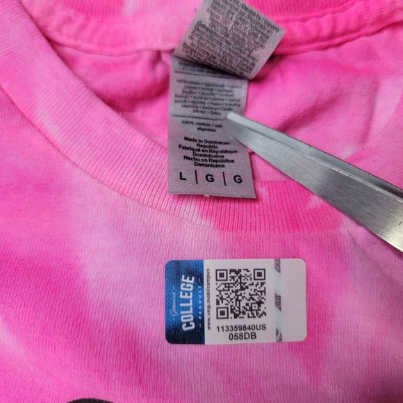 Georgia Bulldogs Women's Pink Tie-Dye T Shirt Size Large Gildan Tag UGA Fan New - Picture 3 of 7